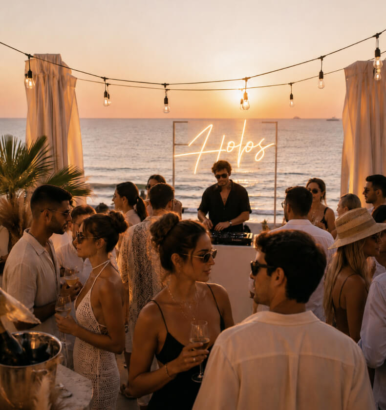 Evento en la terraza de Sabbia con DJ y vistas al mar